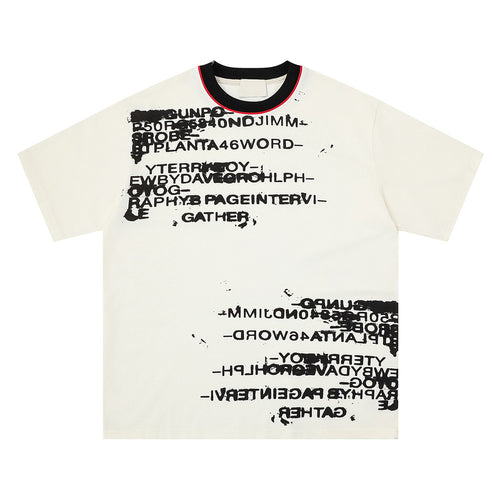 American-style Street Letter-printed Short-sleeve Shirt