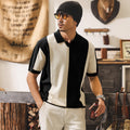 American-style Retro Color-block Short-sleeve